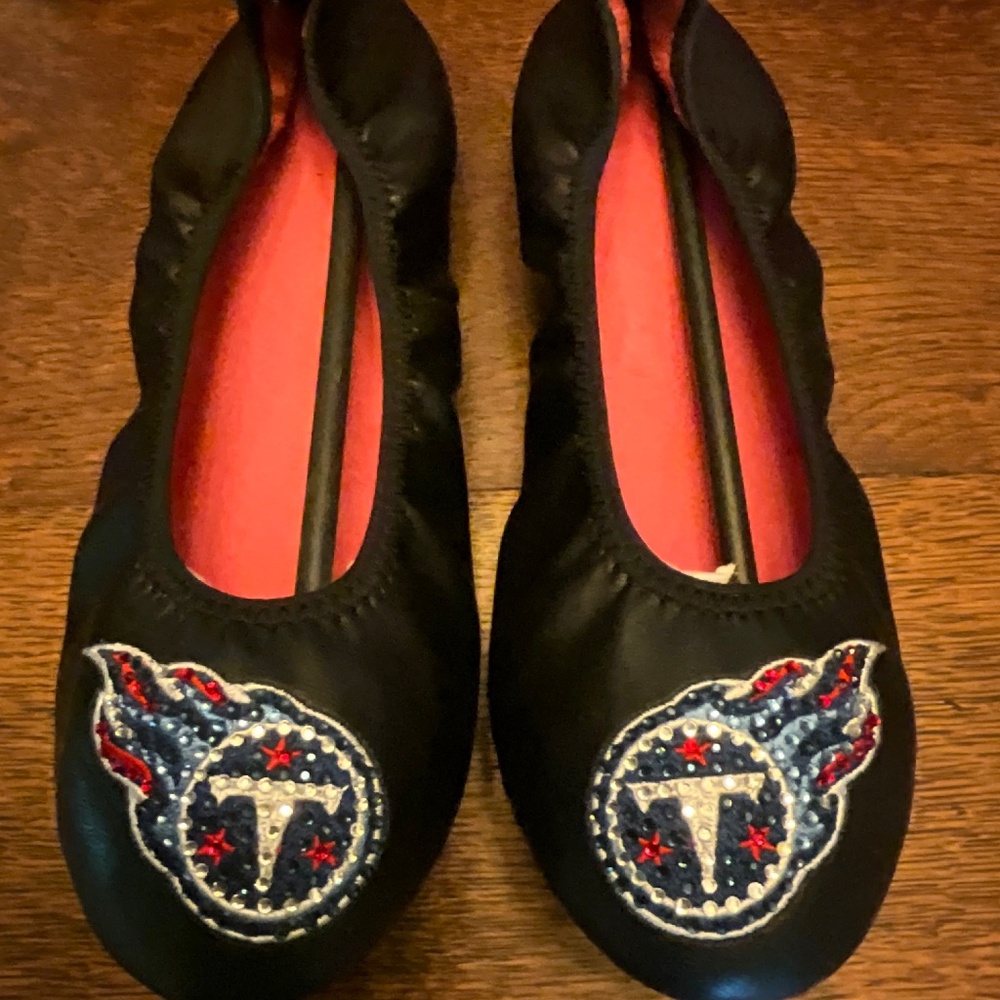 Tennessee Titans Rhinestone Ballet Flats - Sparkle & Spirit Size 6